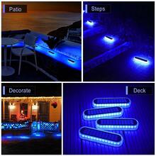 1/2/4/6 Juego de luces lineales para el suelo, luz azul, IP68 resistente al agua, adecuado para jardín, escaleras, garaje, valla, camino, patio, plataforma, muelle y otros lugares al aire libre