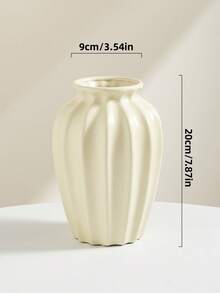 1个复古风格浮雕陶瓷花瓶，圆形玫瑰花图案，桌面花盆，客厅卧室办公室户外婚礼餐桌中心装饰花瓶，母亲节礼物 - 米色 - 查看 7