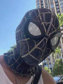 1pc Official Licensed Spider-Man Spider Mask - Perfect For Halloween And Cosplay, Polyester Material, Ideal Gift For Valentine's Day, New Year, Christmas, Suitable For Men - Multicolor - View 5