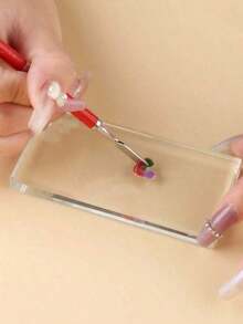 1pc Nail Art Color Mixture Plate,Nail Supplies,Nail Tools,Nail Art Tools,Back To School,Nails,Nail Tools For Press On Nails - Clear - 查看 1