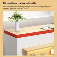 EYPKPL Mostrador de recepción Moderno en Forma de L Mostrador de recepción de pie con Espacio de Almacenamiento Mostradores para Negocios recepción de Doble Tapa - Nogal blancoL - Ver 5