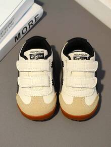 1 Paio di Scarpe Sportive per Bambini/Neonati in Pelle Morbida e Confortevole, Stile Patchwork, Punta Tonda, Anti-Calci, Suola Antiscivolo con , scarpi sportivi Casual alla Moda, Adatte per Bambini/Bambine, Uso Quotidiano/Corsa, Autunno/Inverno - nero - Visualizzare 6