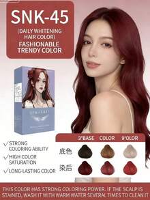 Fashionable & Vibrant Home Hair Dye. Gentle & Non-Irritating. Available In Multiple Colors: Pink Brown, Black, And Brown. White Hair Dye With Cap. - SNK-45 - View 1