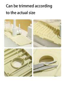 Regulowana mata przeciwbryzgowa do zlewu, odpowiednia do łazienek, zlewów kuchennych i suszarek do naczyń. Idealna do kuchni i łazienki, aby utrzymać akcesoria kranowe w suchości i zapobiegać gromadzeniu się wilgoci. - Wielokolorowe - Zobacz 5