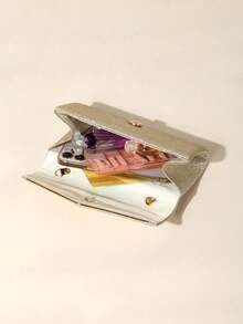 新款欧美风女士闪亮材质奢华小众斜挎包，适合婚礼季、母亲节礼物 - 金色 - 查看 5