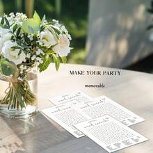 26件套准新娘派对游戏，新娘主题单词搜索游戏，25张简约白色新娘游戏卡片（含1张答案卡），婚礼宾客派对游戏，订婚单身派对用品 - 白色 - 查看 4