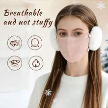New Winter Warm Mask, 2-In-1 Detachable Face Cover, Fashionable Windproof, Velvet Material, Anti-Freeze Riding Ear Pads, Thickened Ear Protection For Autumn/Winter, Warm Mask, Detachable, Windproof And Cold-Proof, Thickened Mask, Suitable For Outdoor Use - Multicolor - View 3