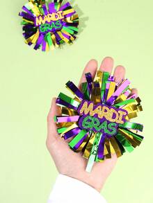 2 piezas Clips para el cabello de Mardi Gras para niñas, Pinzas para el cabello de color amarillo, verde y morado, Accesorios para el cabello de fiesta festiva, Accesorios para el cabello de carnaval - Multicolor - Ver 4