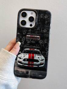 Shockproof Fashion Sports Car Racing Design Phone Case Compatible With IPhone 17, 16 Pro Max, New 15 Pro, 14, 13, 12, Cartoon 13 Case, Compatible With IPhone 14 Pro Max, 15, 12, 11, 1 Pro Max, 16 Pro, Shockproof Protective Cover Birthday Gift - Black - View 2