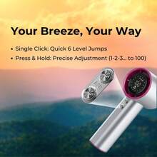 Portable Handheld Fan 4000mAh Rechargeable Mini Personal Fan With Smart LED Digital Display USBC Desk Amp Travel Cooling Fan For Commute, Camping, Makeup Amp Office Grey - Grey - View 8