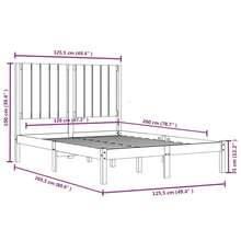 vidaXL Cadre de lit sans matelas 120x200 cm bois de pin massif - Tabac - Voir 6