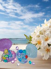 6pcs Diving Gems Pool Toys, Diamond Treasure Box Diving Gems Pirate Pool Toys Set, With Shell Box Game Gift - Multicolor - View 5