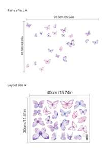 1pc Butterfly Decorative Self-Adhesive Removable Wallpaper, Suitable For Living Room Wall, Window Decoration - Cute Creative Wall Decor, Also Applicable For Refrigerator, Bathroom, Room, Bedroom Decoration - Multicolor - View 12