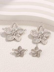 3pcs Vintage Stainless Steel Flower Pendant Findings 18K Gold Plated Charms For Women DIY Making Jewelry Necklace Earring Accessories - Pendants - View 2