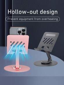 360° Rotatable & Adjustable Metal Foldable Tablet Stand, Suitable For Smartphones, Tablets. Great Birthday Gift For Family And Friends, Metal Tablet Stand, Live Streaming Slouchy Holder, Portable & Adjustable Compatible With IPhone, Android Phone, Gift For Birthday, Family, Friends Gifts Birthday Phone Holder Phone Stand Phone Accessories Strong Load-Bearing - Pink - View 1