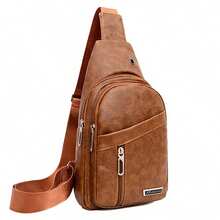 Men's Multi Layer Single Shoulder Bag Outdoor Leisure Crossbody Bag Chest Bag Black Brown Khaki - 卡其色 - 查看 10