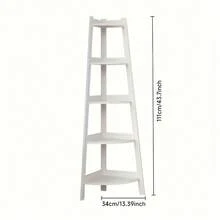 Senmeo 1PC 5-Tier Nordic Corner Shelf - Space-Saving Vertical Storage Cabinet With Shelves & Drawers, Modern Plastic Organizer - 白色 - 查看 8