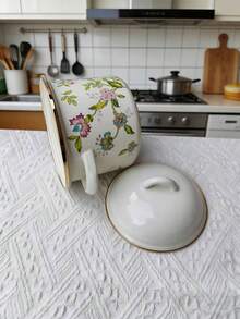 1pc Multi-Color Enamel Ceramic Pot, Soup Pot, Frying Pan, Stew Pot, Noodle Pot, Hot Pot, Seasoning Jar With Lid, Tea Canister, Large Storage Jar, Tea Jar, Cereal & Nut Jar, Oil Jar, Enamel Stew Pot With Lid, Steamer Bowl, Soup Bowl, Ramen Bowl, Lard Bowl, Condiment Cup