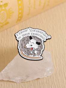 Cartoon Opossum Enamel Pin Quotes Brooch Pines Lapel Pins Badge On Backpack Clothing Accessories Animal Jewelry Friends Gifts - Multicolor - View 9