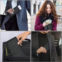 Carteras De Cuero Genuino, Rfid, Delgadas, Billetera Triple - Negro - Ver 2