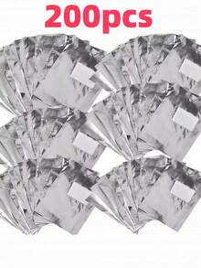 50/100/200pcs Nail Polish Remover Foil Wraps, With Pads Aluminum Foil Wrap, Nail Polish Remover Tools, Metal Cuticle Pusher, Nail Gel Remover, Remover Caps - Silver - View 13