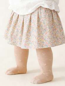 4双装女婴甜美可爱提花透气连裤袜，婴儿防勾丝防蚊虫舞蹈袜，春夏款