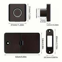 Fingerprint Drawer Lock - Keyless Unlock, Compact & Stylish Design, Easy Installation, Suitable For Home Cabinets, Shoe Cabinets, File Cabinets And Wooden Drawers, Battery Powered (3 AAA Batteries Not Included) - Black - View 3