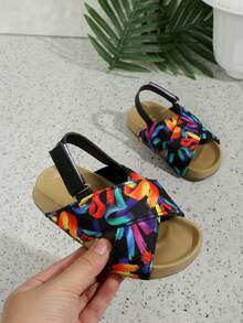 1 Pair Toddler/Baby Open Toe Flat Sandals, Summer - Multicolor - View 5