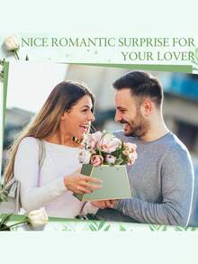 散装花束礼品袋 - 花束盒，用于装饰，纸质花卉礼品袋，带提手的花店用品，派对中心装饰，便携式散装花卉纸质礼品包装袋，适合作为2025年女性毕业礼物、婚礼生日礼物，带提手的便携式花卉包装纸袋，防水空花店盒子（经典款） - 彩色 - 查看 6