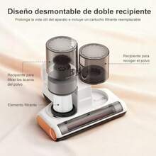 mhjAspiradora para Colchones Aspiradora para Cama con Luz UV-C Succión de 16Kpa Cepillos de Doble Tambor a 30000 RPM Aire Caliente a 60°C Ultrasonido 500W de Potencia para cama sofá cunasleeping Bags - 219156753 - Ver 6