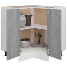 vidaXL Mobile da cucina "Lyon" Grigio Sonoma 75,5 x 75,5 x 81,5 cm Legno d'ingénierie - Grigio - Visualizzare 4