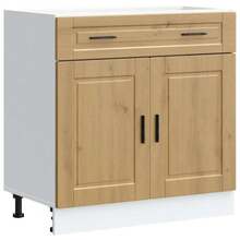vidaXL Armoire de cuisine Porto chêne artisanal bois d'ingénierie - Tabac - Voir 1