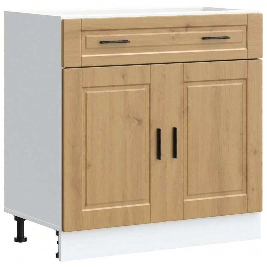 vidaXL Armoire de cuisine Porto chêne artisanal bois d'ingénierie - Tabac - Voir 1