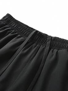 Women's 2-In-1 Running Shorts, Curved Hem Built-In Liner With Zipper Pocket For Gym & Workout Sports - Black - View 6
