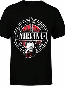 Kit Of 3 Rock And Roll Band T-Shirts,  Rock Shirt, Unisex, 100% Cotton, Men's And Women's - 黑色 - 查看 5