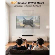 Full-Motion TV Wall Mount, Supporting Up To 66/77 Pounds | Stainless Steel Bracket Suitable For Most 26-55/26-60 Inch TVs, With Swivel And Extension Arm, Tilt, And Leveling Functions. - 黑色普通版 - 查看 1