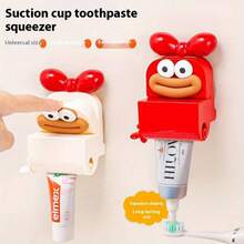 1pc Toothpaste Squeezer With Suction Cup - Slouchy Friendly Wall Mount Tool Without Drilling, Suitable For Bathroom (Universal Size, Easy To Clean) - Multicolor - View 1