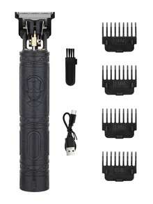 HIENA Men's USB Rechargeable Beard Trimmer, Cordless Electric Hair Clipper - Precision T-Blade Trimmer, 4 Adjustable Combs, Grooming Kit, Stylish Trimmer, Durable Construction - Multicolor - View 4