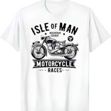Isle Of Man TT Races Vintage Motorcycle Retro Design T-Shirt - White - View 1