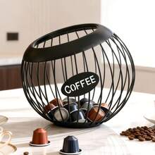 大容量金属咖啡胶囊收纳架，台面浓缩咖啡胶囊整理器，吧台咖啡配件 - 彩色 - 查看 1