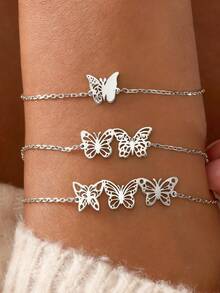 1PC Custom Personalized Birth Butterfly Bracelet, Personalized Birth Moon Bracelet, Custom Family Bracelet, Women's Bracelet, Gift For Girlfriend, Fashion Jewelry, Mom Bracelet, Mother Gift, Grandma Gift, Christmas Gift, Valentine's Day Gift - Multicolor - View 12