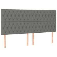 vidaXL Kopfteil Dunkelgrau 180 x 7 x 118/128 cm Stoff - Grau - Übersicht 3