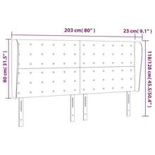 vidaXL Tête de lit com tecido preto 203x23x118/128 cm - Preto - Ver 9