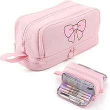 Rosa fluga Lucky New-ryggsäck - Högkvalitativ laptopväska med stor kapacitet och kartongdesign, polyester för högskolestudenter, resor och daglig pendling, reseryggsäck | Modern ryggsäck | Dragkedja med stor kapacitet och flerskiktspennfodral, skolmaterial