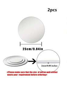 1片简约圆形浴室镜贴纸，自粘式浴室镜，壁挂式化妆镜，适用于家居装饰，贴纸，墙贴，乙烯基贴纸，家居装饰，春季装饰，家居焕新，Rama装饰贴纸礼品，生日毕业镜墙饰，房间装饰，墙镜，浴室装饰，客厅装饰 - 銀色 - 查看 18