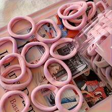 50Pcs Versatile Two-Tone Hair Ties Soft Synthetic Fiber Non-Slip Elastic Portable Daily/Yoga/Sleep New Year/Graduation/Travel Universal