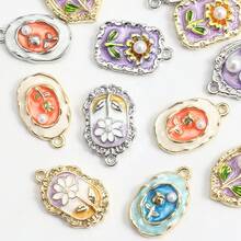 2Pcs 21x16mm Sunflower Dripping Oil Pendant For Necklace Bracelet Earring Keychain Telephone Chain And Packaging Decoration Accessories - Multicolor - View 4