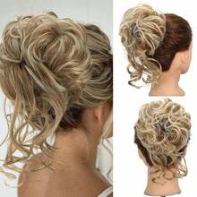 2个装合成发髻发圈，蓬松凌乱波浪卷发片，易于佩戴，打造凌乱发髻造型，百搭日常佩戴，适合女性日常、派对、万圣节、圣诞节、节日、婚礼等场合，可打造蓬松盘发、发髻、环绕式马尾辫。 - 彩色 - 查看 29