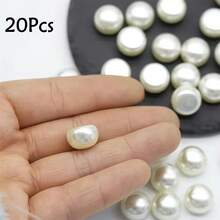10/20/30 pièces Accessoires de décoration de vêtements en faux perles en demi-cercle - Blanc - Voir 18