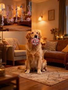 Pet Toy Set: Cotton Rope, Chew-Resistant Dog Toy, Dog Dental Chew Stick (For Teeth Cleaning) - Multicolor - View 1